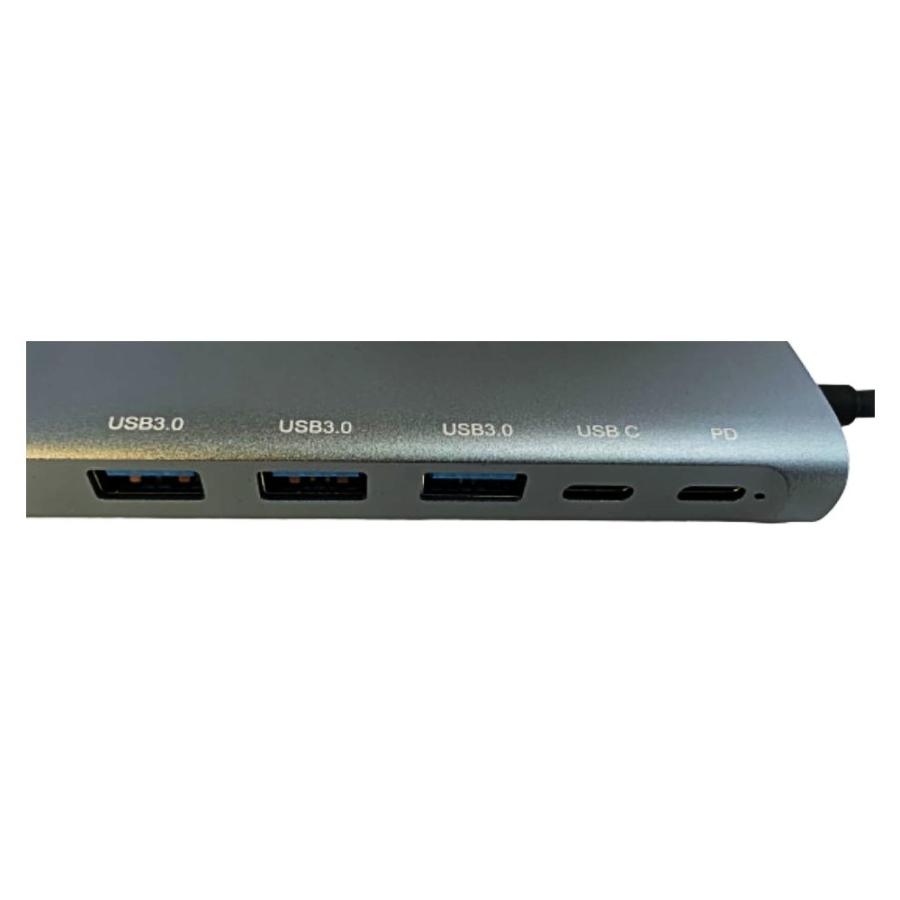 Type-Cハブ 8 in 1 ドッキングステーション Lazos ラゾス USB-C PD2.0 96W / USB2.0-C / USB3.0-A x3 / SD / microSD / 4K HDMI シルバー L-CH8 ◆メ｜flashmemory｜02