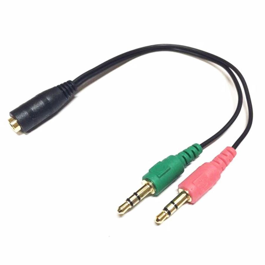 3.5mmステレオミニ 音声+マイク分離ケーブル 15cm SSA エスエス
