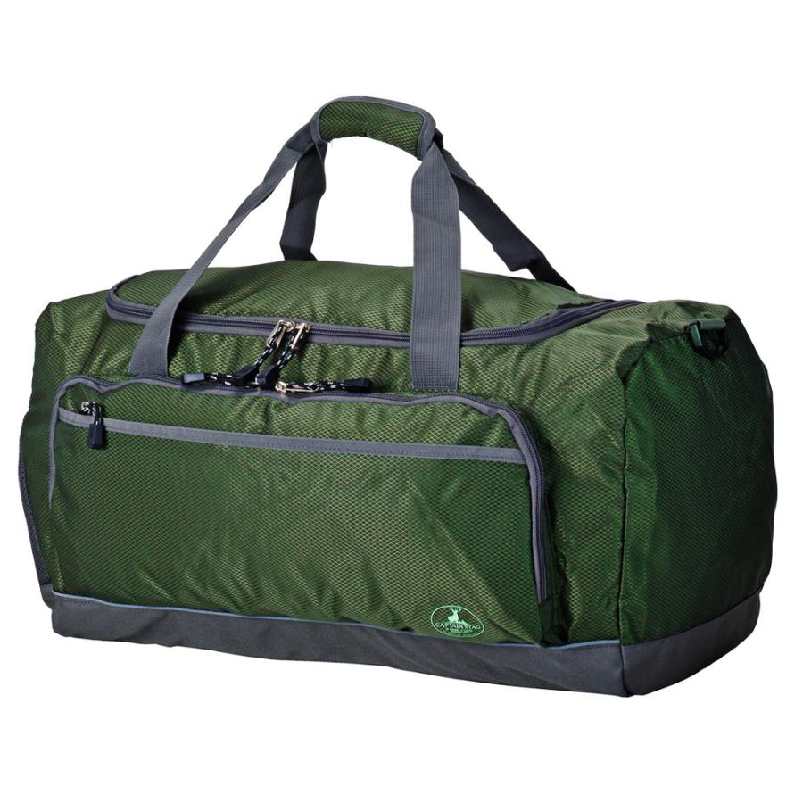 ボストンバッグ 2way 大容量55L 2-3泊対応 1313 CaptainStag キャプテンスタッグ 旅行 アウトドア 高さ30cm/幅58cm/マチ28cm カーキ 13130001KH ◆宅 | CAPTAIN STAG