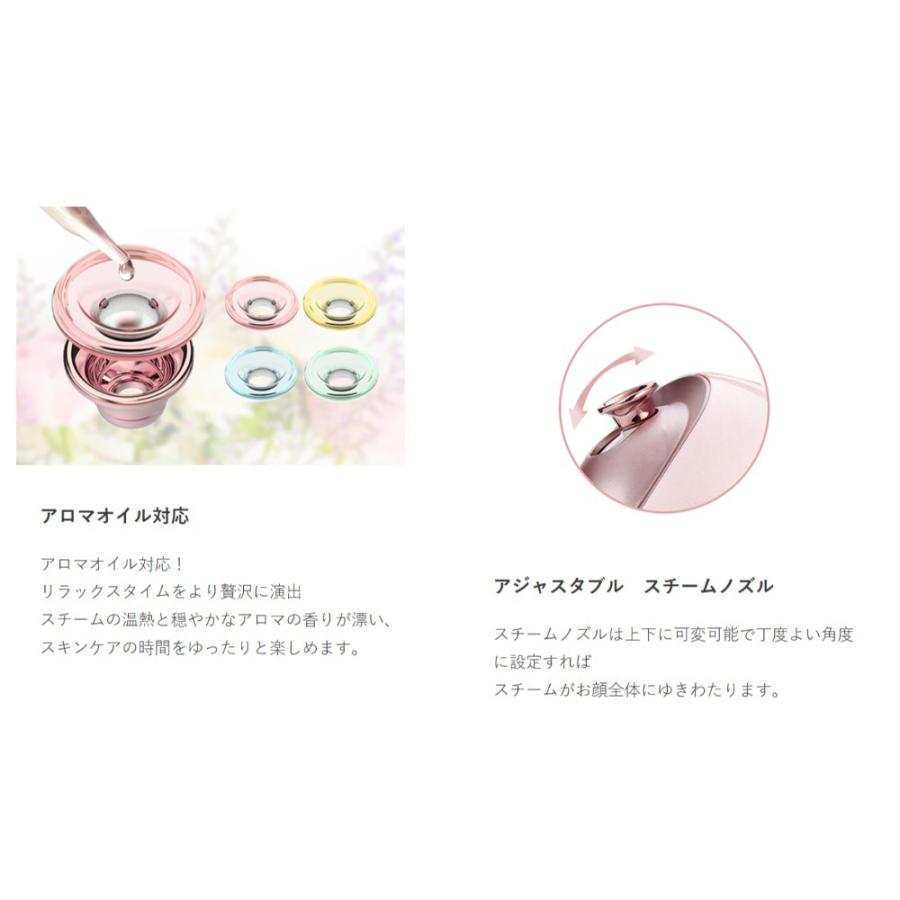 フェイススチーマー 美肌ケア フェイスケア ヘアケア ROOMMATE スキンケア アロマオイル対応 UVライト ナノミスト タンク容量160ml ピンク RM-205H-PK ◆宅 |  | 01