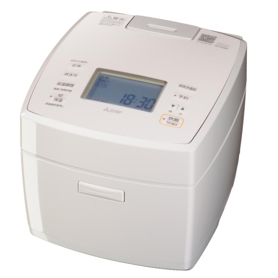 炊飯器 IHジャー NJ-VS18H 白亜麻 しろあま 1升 10合 MITSUBISHI 三菱 備長炭コート 炭炊釜 大火力 低温調理機能 可変超音波吸水 ホワイト NJ-VS18H-W ◆宅 | 三菱