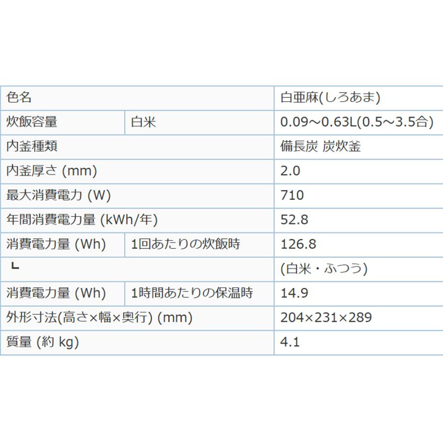 炊飯器 IHジャー NJ-SE06H 白亜麻 しろあま 3.5合 MITSUBISHI 三菱 備長炭コート 炭炊釜 少量炊き 大火力 うま早モード 連続沸騰 ホワイト NJ-SE06H-W ◆宅 | 三菱 | 01