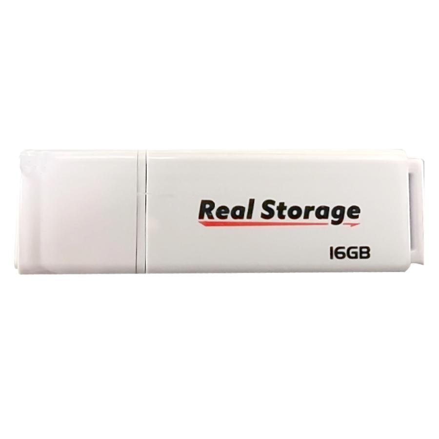 USBメモリ 16GB USB2.0 USB-A Real Storage NMC キャップ式 シンプル ストラップホール ホワイト 日本語パッケージ RS-USB2.0-16GB/T ◆メ | 