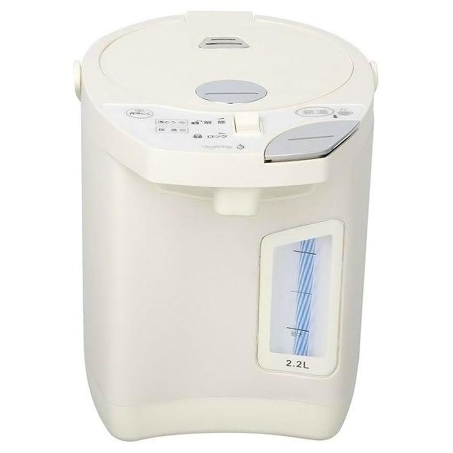 電動給湯ポット 電気ポット 2.2L Vegetable GD商事 給湯 保温 再沸騰機能 360度回転 ワイド水位 安全ロック AC電源 ホワイト GD-UP221W ◆宅 | Vegetable