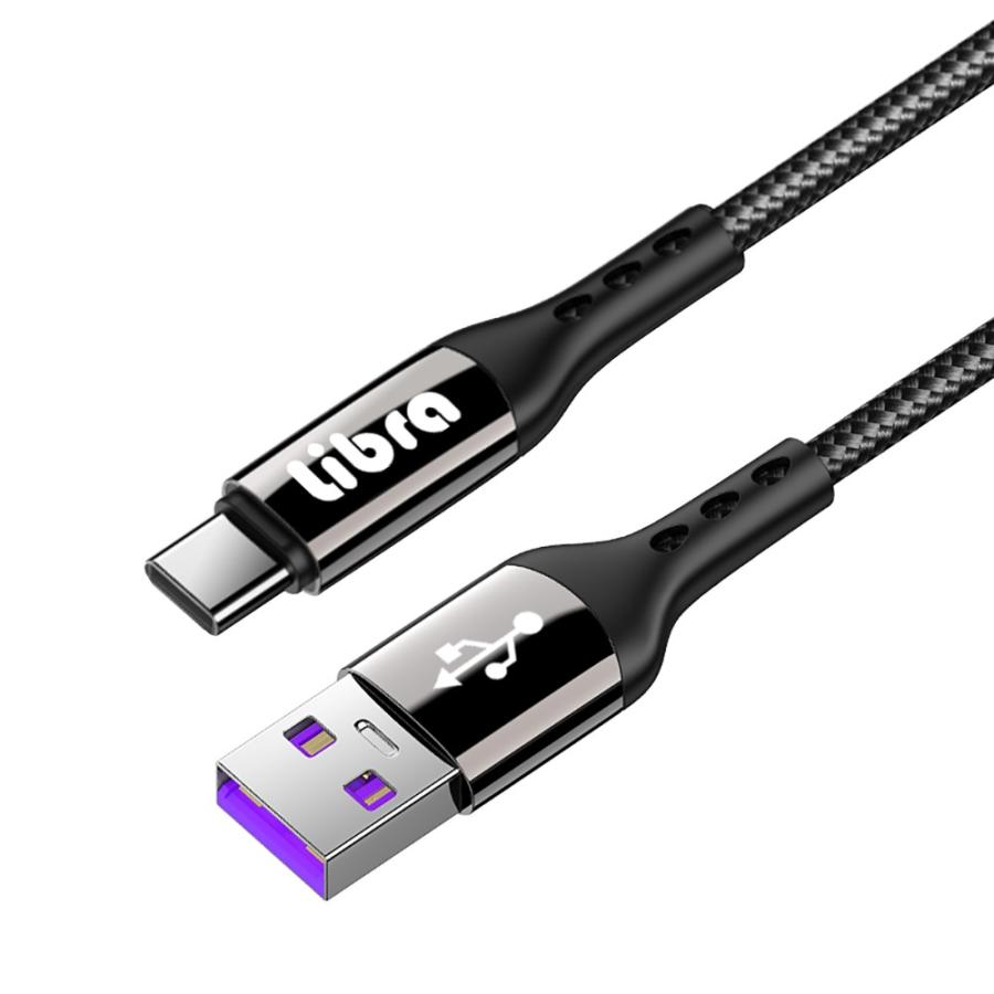 TYPE-Cケーブル USB-A to C 1m 出力が見える 電圧・電流チェッカー付 最大65W(12V/4A出力)対応 USB2.0 充電・データ通信用 100cm Libra LBR-PDS65AC ◆メ | Libra | 01