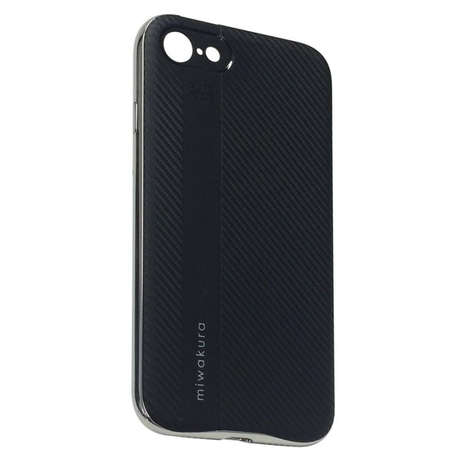 【iPhone8/7 ケース】 miwakura 美和蔵 プロテクトケース METEOR フレーム分離型 TPU素材 軽量仕様 ブラックxシルバー MCA-MTOI8-S ◆メ | ブランド登録なし