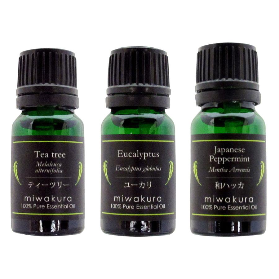 精油 すっきり爽やか 抗菌対策 3種セット ティーツリー ユーカリ ローズマリー Miwakura 211円 アロマオイル 10ml 3本 メ1 62 Off 100 天然 美和蔵 成分表付き Meo Tyr 10x3