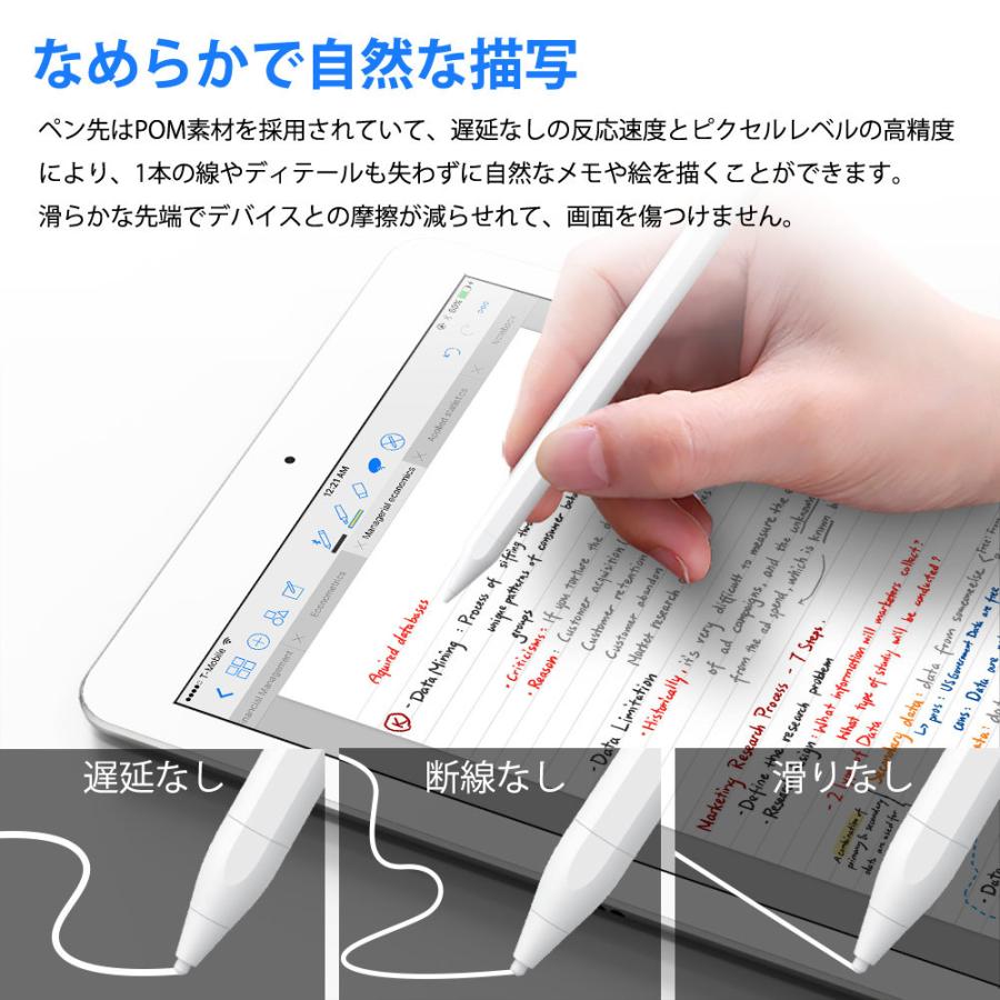 タッチペン スタイラスペン iPad iPhone Android 多機種対応超高感度充電式 miwakura 美和蔵 マグネット吸着 交換用ペン(1.2mm 2本) ホワイト MSA-SP12C-W ◆メ | ブランド登録なし | 01