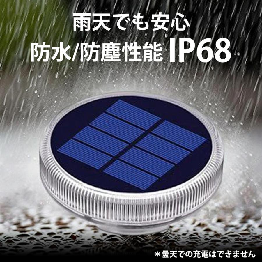 ソーラーライト ガーデンライト 屋外 外構 防犯 間接照明 おしゃれ 電球色 丸形(径11cm) ソーラー充電式 防水IP68 置くだけ 両面テープ付 MLD-SDL1000 ◆メ |  | 04