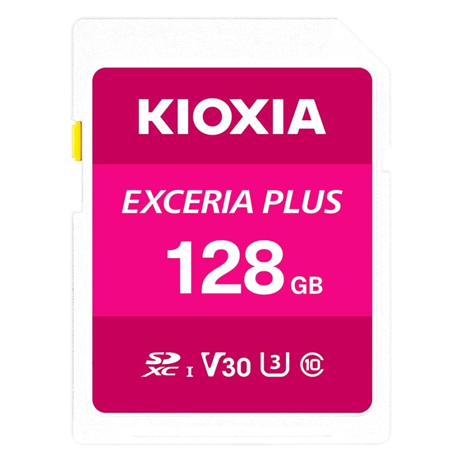 SDカード 128GB SDXC KIOXIA キオクシア EXCERIA PLUS Class10 UHS-I U3 V30 R:100MB/s W:65MB/s 海外リテール LNPL1M128GG4 ◆メ | KIOXIA