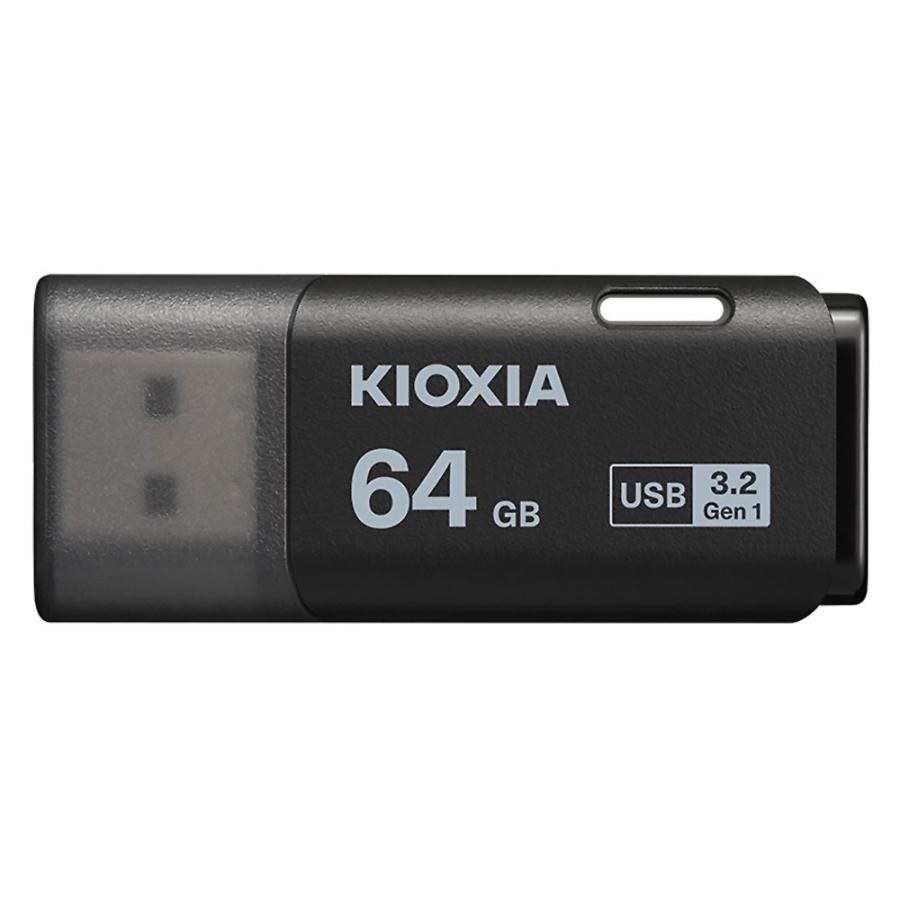 USBメモリ 64GB USB3.2 Gen1 USB3.0 KIOXIA キオクシア TransMemory U301 キャップ式 USB-Aタイプ シンプル 小型 ブラック 海外リテール LU301K064GG4 ◆メ | TransMemory（KIOXIA）