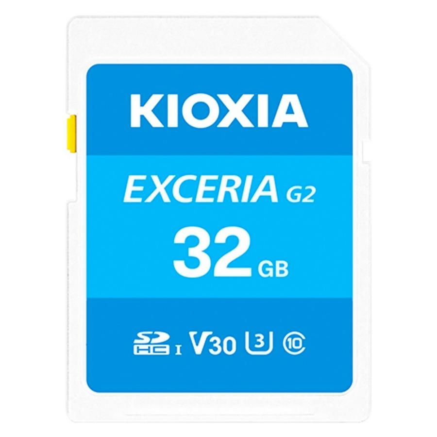 SDカード 32GB SDHCカード KIOXIA キオクシア 旧東芝メモリ EXCERIA G2 Class10 UHS-I U3 V30 R:100MB/s W:50MB/s 海外リテール LNEX2L032GG4 ◆メ | EXCERIA（KIOXIA）