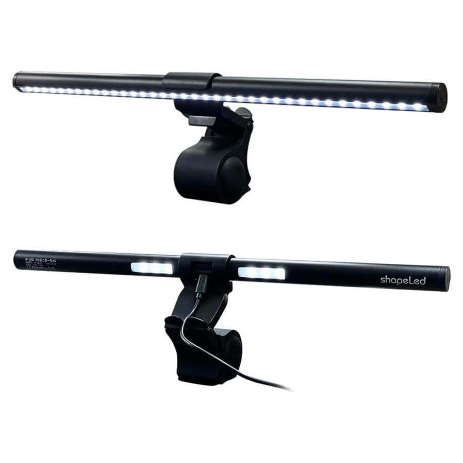 PCモニターライト LED-802 Black W-LED デュアル 幅41cm 3種演色 無段階調光 後部ライト BH JAPAN USB ノートPC用クリップ同梱 ブラック LED-802 ◆宅 | 
