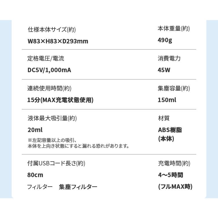 コードレスハンディークリーナー Wet＆Dry USB充電式 Mitsukin 三金商事 3種類のノズル お手入れ簡単 紙パック不要 超コンパクト 超軽量 ブラック CL-H02 ◆宅 | ブランド登録なし | 09