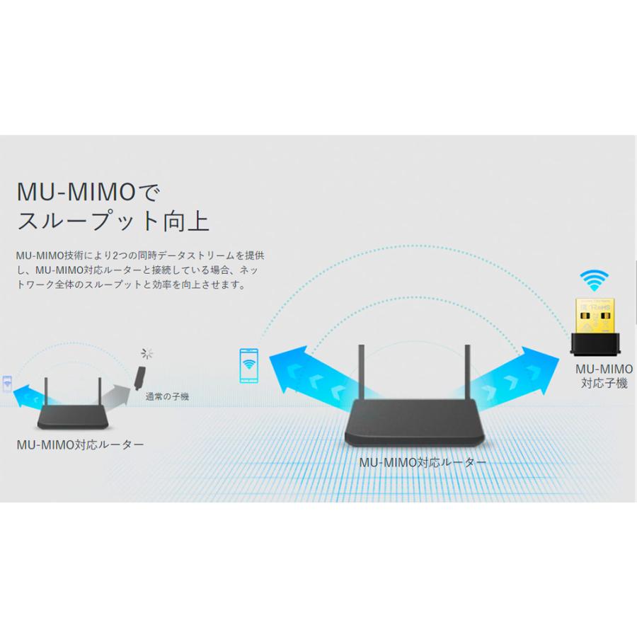 無線LAN子機 USB Wi-Fi子機 AC1300 Archer T3U nano TP-Link 867Mbps+400Mbps 11ac ナノサイズ ブラック ARCHERT3UNANO/A ◆メ | TP-Link | 02