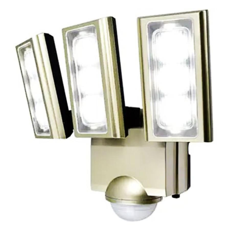 LEDセンサーライト 屋外用 防犯ライト LED3灯 3300lm ELPA エルパ 朝日電器 防水(IP45 防噴流形) 自動点灯 ダブルセンサー AC100V ESL-ST1203AC ◆宅 | ELPA
