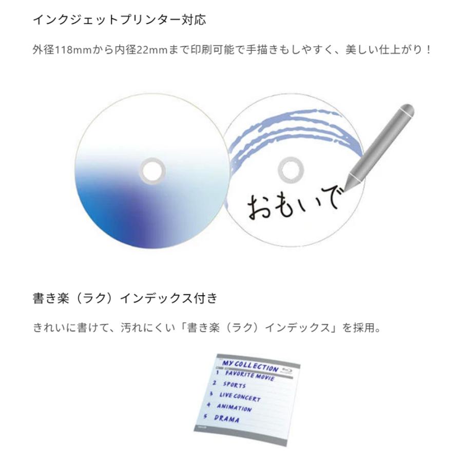 BD-R ブルーレイディスク 録画用 20枚 maxell マクセル 1-4倍速 25GB 標準180分 インクジェット対応 ひろびろワイドレーベル スリムケース BRV25WPG.20S ◆宅 | maxell | 02