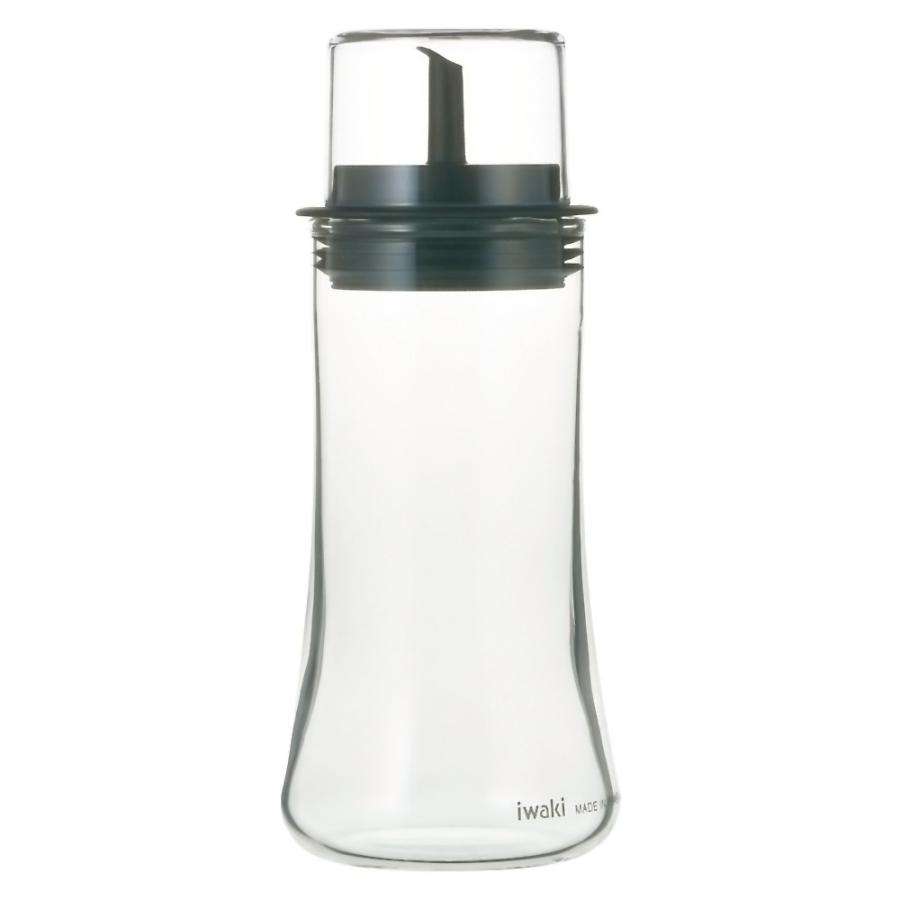 フタ付醤油差し M ソース差し 調味料入れ 耐熱ガラス iwaki AGCテクノグラス ガラス製 容量160ml 寸法14.3×径5.9cm 液だれしない クリア KT5032-BK ◆宅 | iwaki