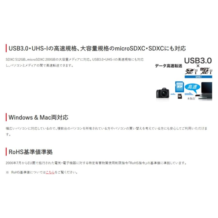 SD/microSDカードリーダーライター USB3.0 BUFFALO バッファロー 高速転送 USB-A キャップ式 ケーブルレス Win/Mac/PS4対応 ホワイト BSCR27U3WH ◆メ | BUFFALO | 02