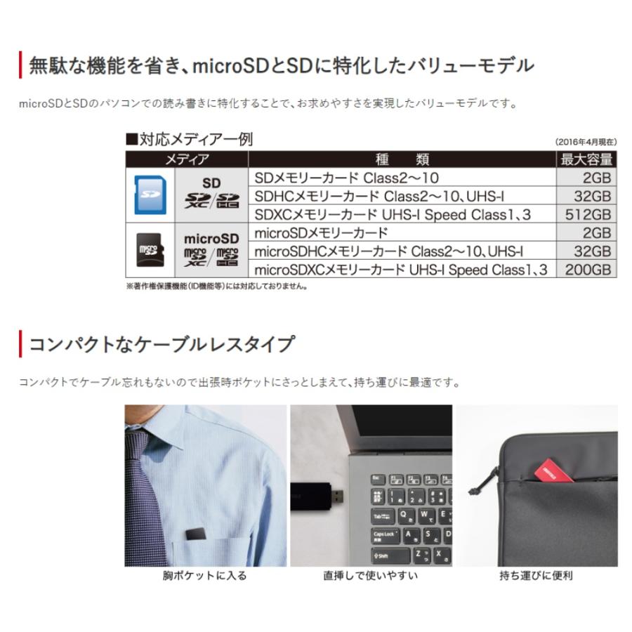 SD/microSDカードリーダーライター USB3.0 BUFFALO バッファロー 高速転送 USB-A キャップ式 ケーブルレス Win/Mac/PS4対応 シルバー BSCR27U3SV ◆メ | BUFFALO | 01
