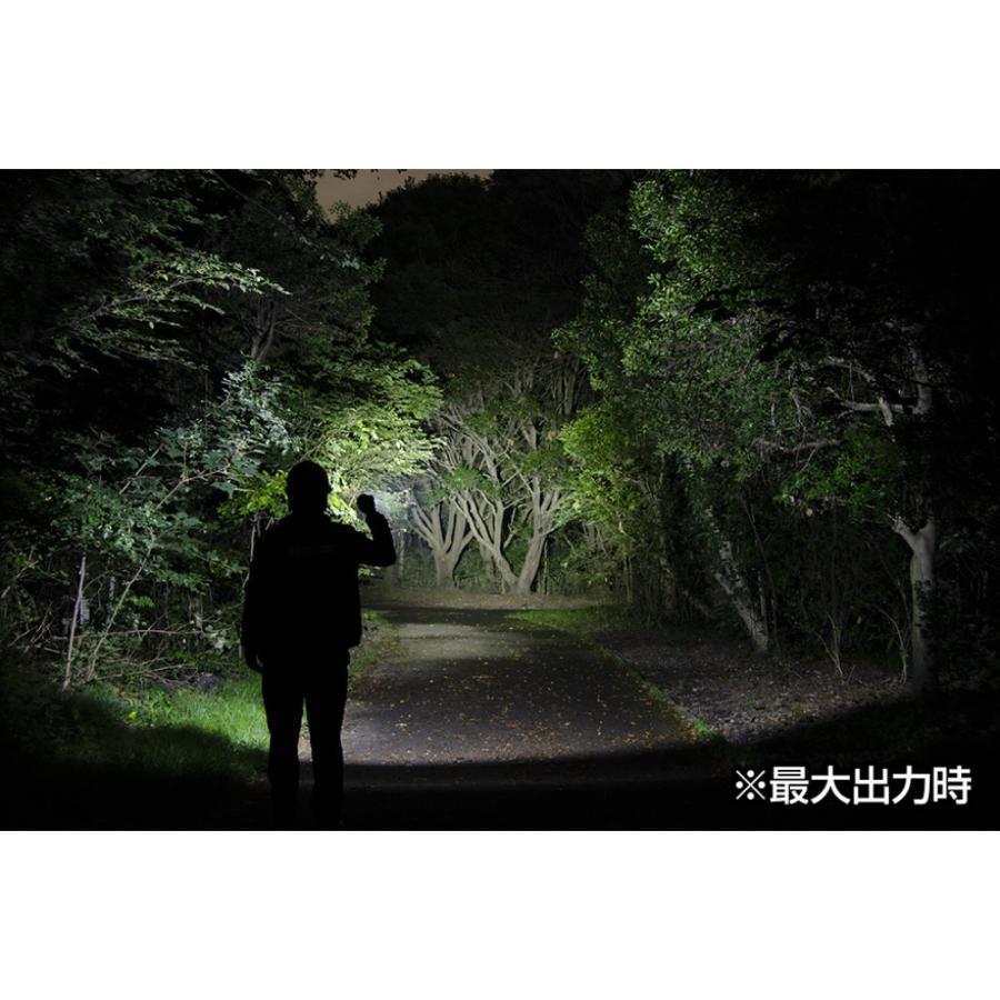 LEDハンディライト 懐中電灯 強力 100m防水 GENTOS ジェントス Gシリーズ 明るさ1200lm(high) 点灯時間3h 無段階調光 充電式 ブラック GF-116RG ◆宅 | GENTOS | 02