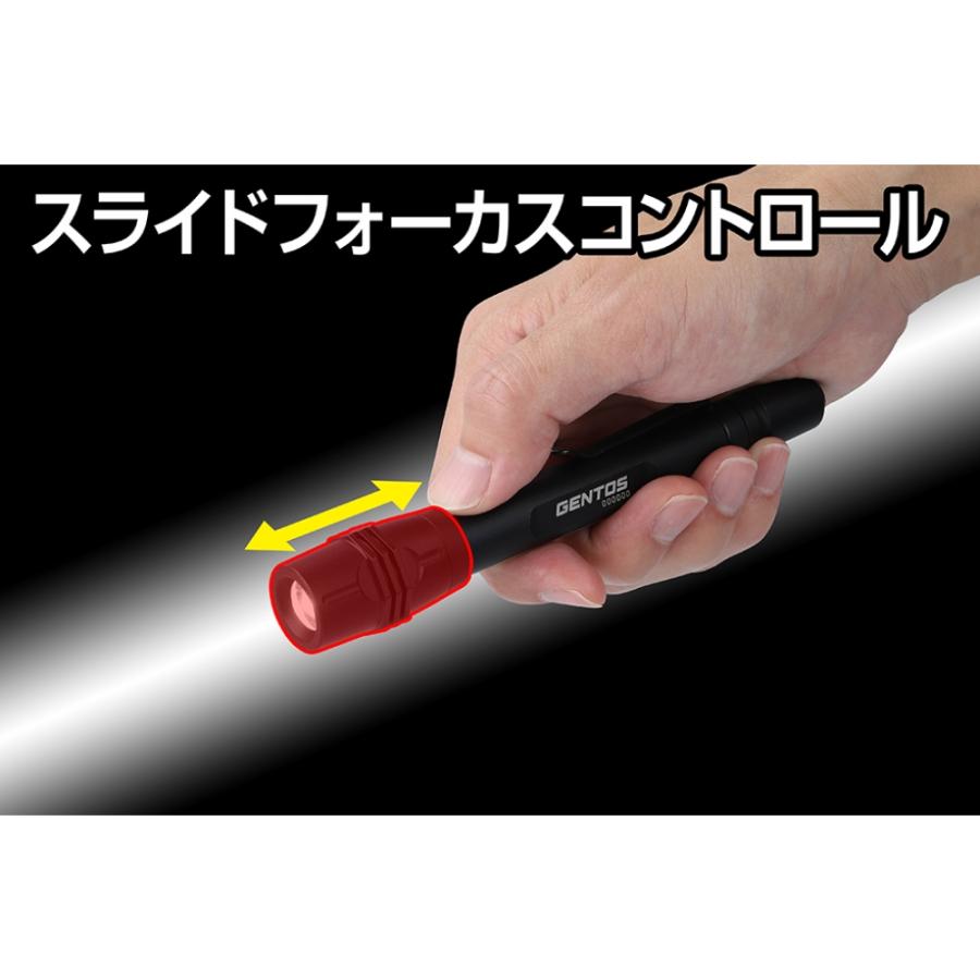 ハンディライト ハイブリッド式LEDペンライト GENTOS ジェントス 明るさ130lm(high) 点灯時間6h 耐塵 耐水 2m落下耐久 USB充電/乾電池両対応 GF-104RG ◆宅 | GENTOS | 01