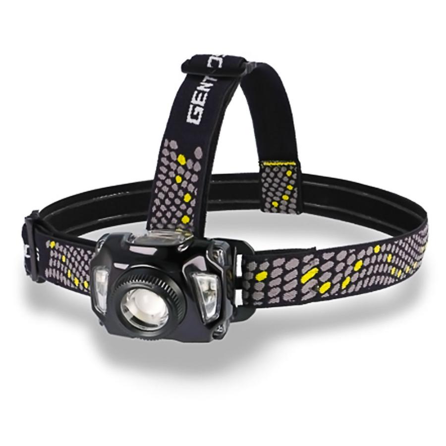 LED ヘッドライト 明るさ500lm GENTOS AXRAY 可動式ヘッド 無段階調光 赤色サブ灯付 充電式/乾電池兼用 耐塵 防滴 2m落下耐久 ブラック AR-243HD ◆宅 | GENTOS