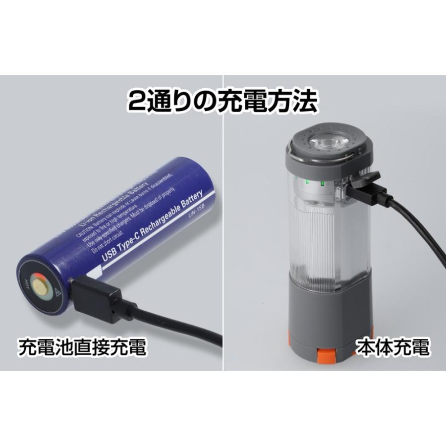 ランタン 懐中電灯 USB充電式 小型 GENTOS UNOシリーズ アウトドア 明るさ350lm 点灯時間24h 給電機能 ビルトインスタンド 1m落下耐久 防滴 UN-1R ◆宅 | GENTOS | 02