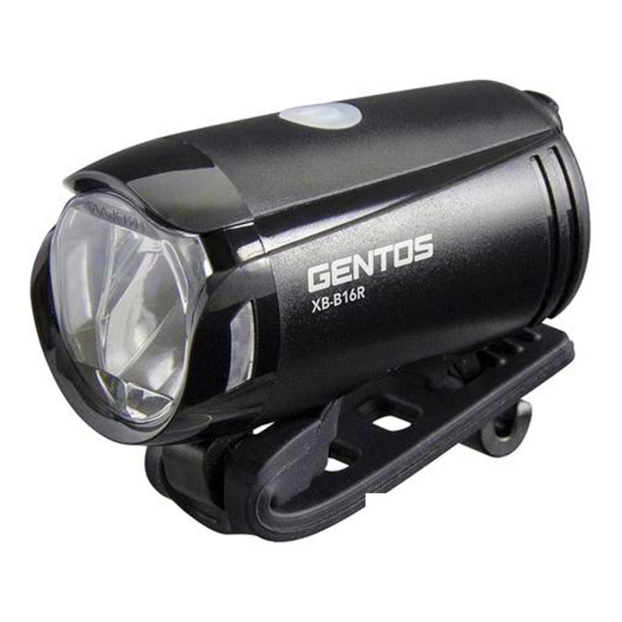 自転車用ライト バイクライト GENTOS ジェントス XBシリーズ USB充電式 明るさ210lm 点灯時間2.5h 照射距離109m 一体型ラバーバンド ブラック XB-B16R ◆宅 | GENTOS