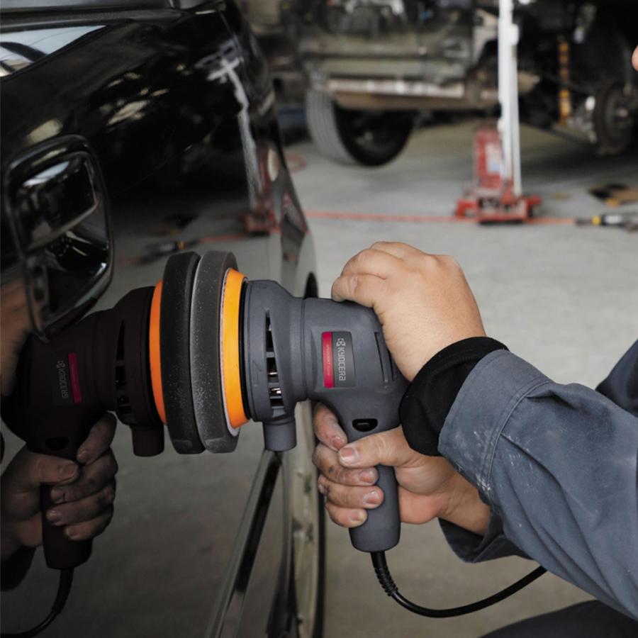 ポリッシャー APED130KT ダブルアクションポリッシャー 京セラ Kyocera 旧RYOBI 回転数調節ダイヤル 車磨き専用キット付 単相100V 300W ブラック 637051A ◆宅 | KYOCERA | 02