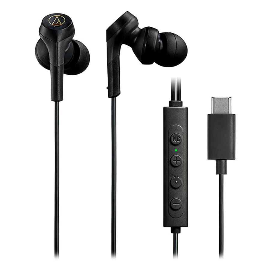 イヤホン 有線 USB Type-C ATH-CKS330NC audio-technica オーディオテクニカ ノイズキャンセリング 重低音 マイク付 ブラック ATH-CKS330NC-BK ◆メ | オーディオテクニカ