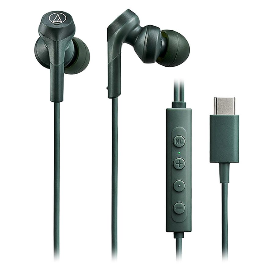 イヤホン 有線 USB Type-C ATH-CKS330NC audio-technica オーディオテクニカ ノイズキャンセリング 重低音 マイク付 グリーン ATH-CKS330NC-GR ◆メ | オーディオテクニカ