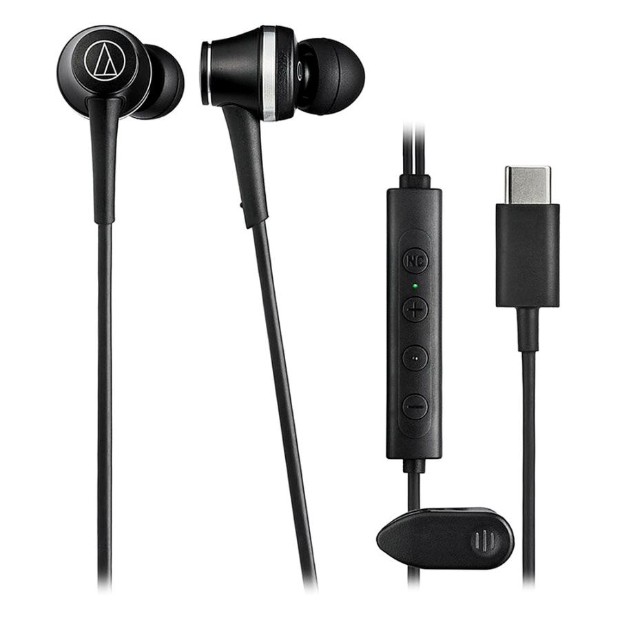イヤホン 有線 USB Type-C ATH-CKD7NC audio-technica オーディオテクニカ ノイズキャンセリング ハイレゾ音源 マイク付 ブラック ATH-CKD7NC-BK ◆メ | オーディオテクニカ