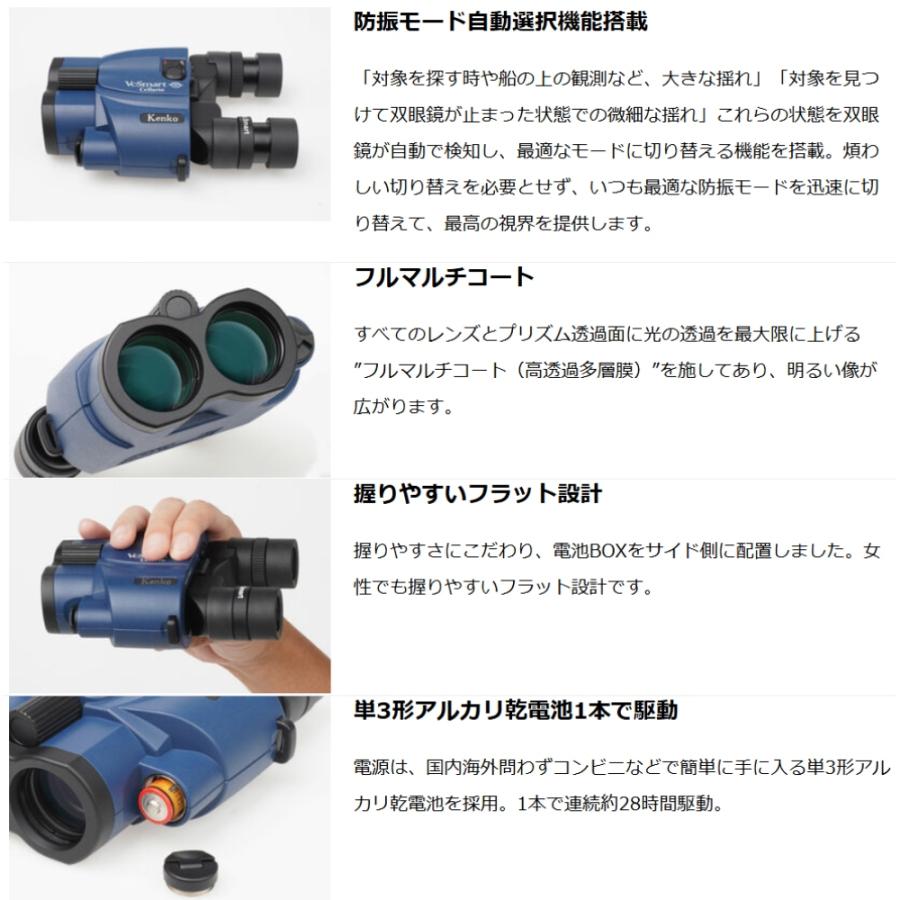 防振双眼鏡 VCスマート 14×30 Cellarto 高倍率14倍 Kenko ケンコートキナー 30mm径 手ブレ補正機能 コンサート ブルーグレー VCSMART14X30CELL ◆宅 | ケンコー・トキナー | 01