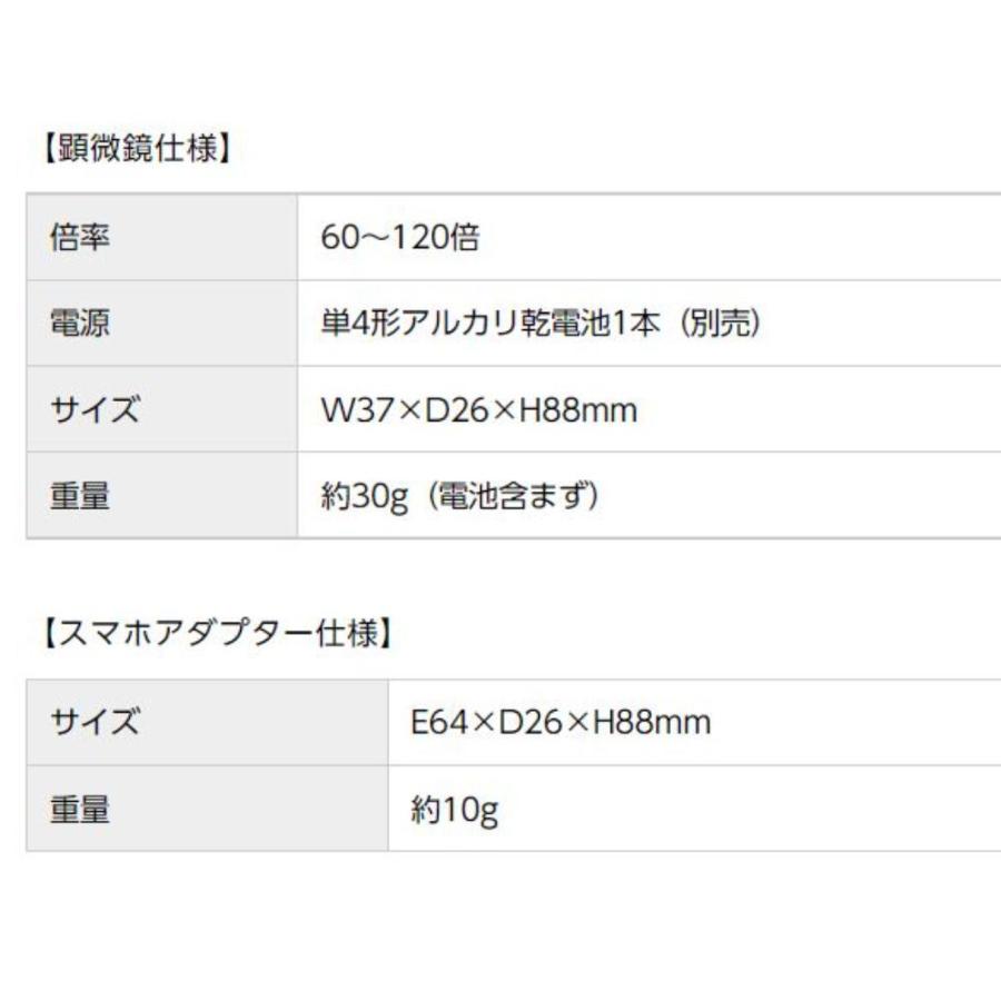 顕微鏡 ハンディ型 60-120倍ズーム Kenko ケンコー・トキナー Do・Nature LEDライト内蔵 スマホ撮影アダプター付 STV-120MWSA ◆宅 | ケンコー・トキナー | 03