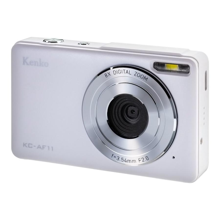 デジタルカメラ KC-AF11 充電式 Kenko ケンコートキナー 500万画素 フルHD 動画撮影 WEBカメラ機能 オートフォーカス コンパクト ホワイト KC-AF11-WH ◆宅 | ケンコー・トキナー
