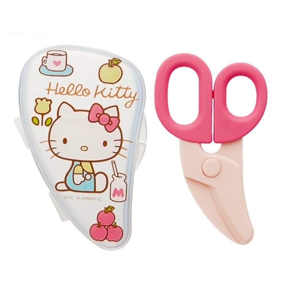 離乳食フードカッター はさみ ハローキティ(70年代) SKATER スケーター 可愛い かわいい プレゼント 子供 ベビー カーブ形状 ケース付き 35925-5-BFC1 ◆メ | スケーター