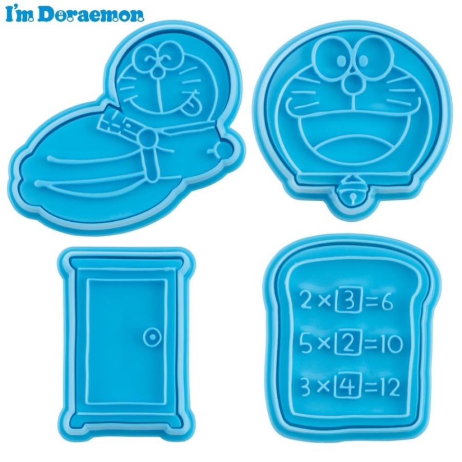 スタンプクッキー型 押し型 4個セット ドラえもん SKATER お菓子作り かわいい 子供 4種 ドラやき/ドラえもん/どこでもドア/あんきパン 55187-1-CSM1 ◆メ | スケーター | 01