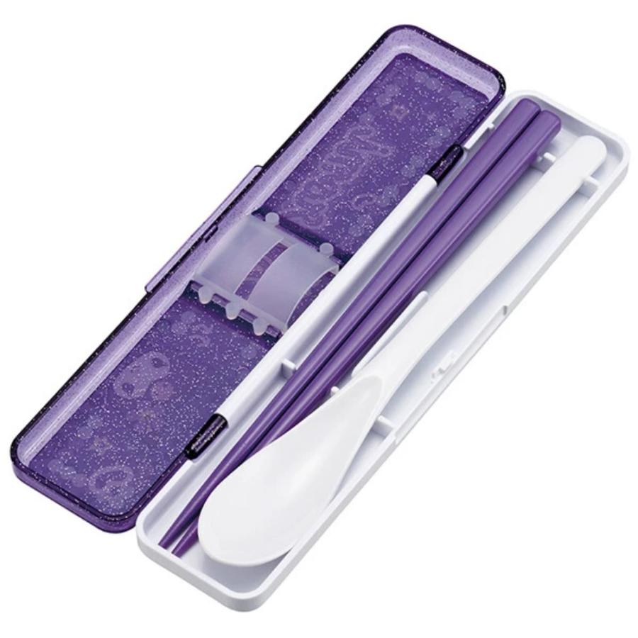 弁当用箸 クロミ スクール 音のならないコンビセット SKATER スケーター 子供 箸/スプーン18cm すべり止め加工(箸先端) 収納ケース 566479-CCS3SA ◆メ | スケーター | 01