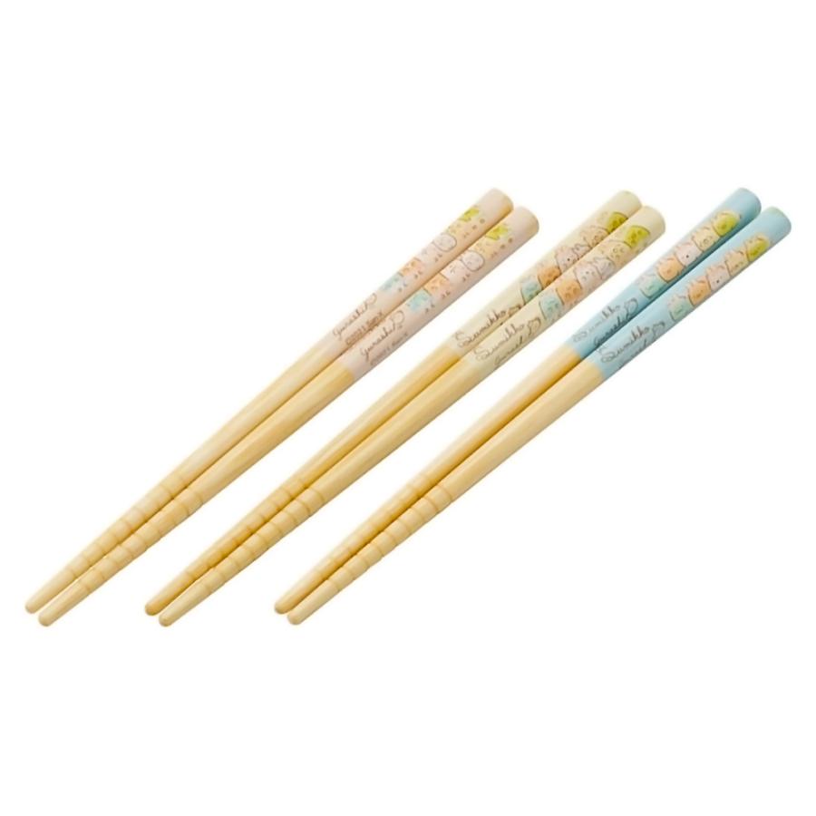 竹箸 3膳セット すみっコぐらし ふしぎなうさぎのおにわ 竹安全箸 16.5cm SKATER 子供 竹製 天然竹 すべり止め加工付き(先端) 3P入り 58512-8-ANT2T ◆メ | スケーター