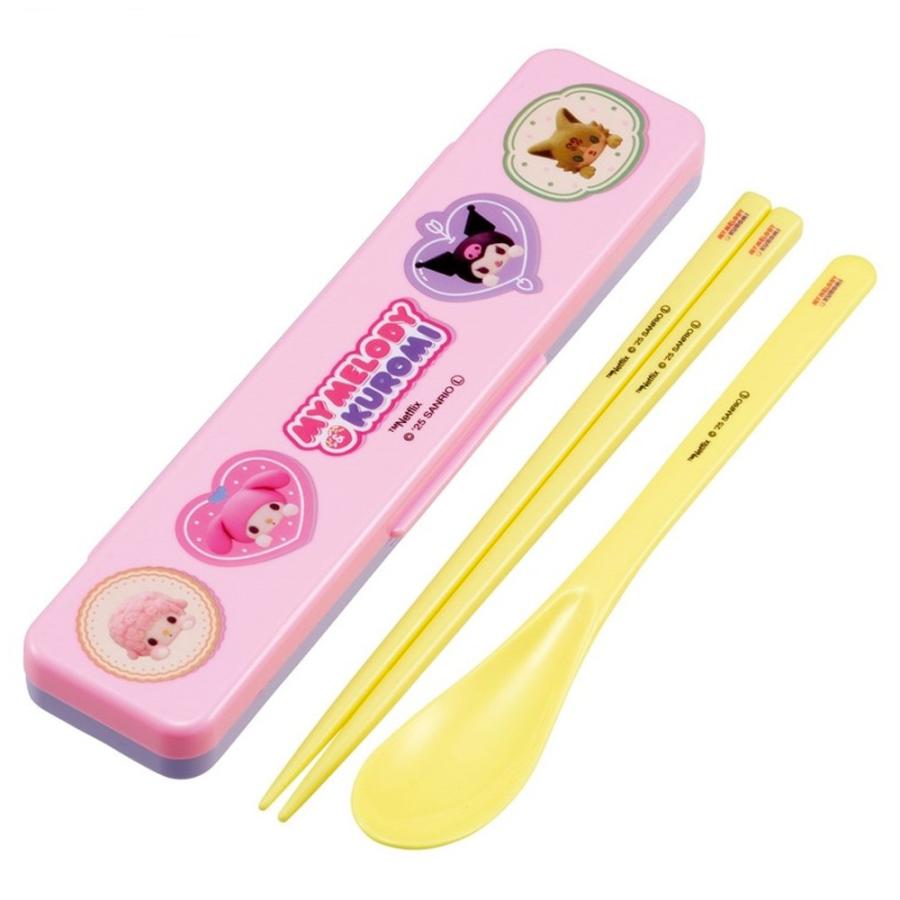 弁当用箸 マイメロディ クロミ Netflix柄 コンビセット SKATER スケーター 子供 箸/スプーン18cm すべり止め加工(箸先端) 収納ケース 623578-CCS3SA ◆メ | スケーター