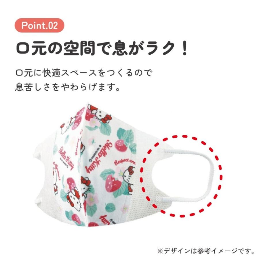 マスク 立体 子供用 こども用 ハローキティ 花言葉 7枚入り SKATER スケーター 不織布 三層構造 4才以上用 サイズ12×10cm 個包装 626357-MSKS3N ◆メ | スケーター | 02