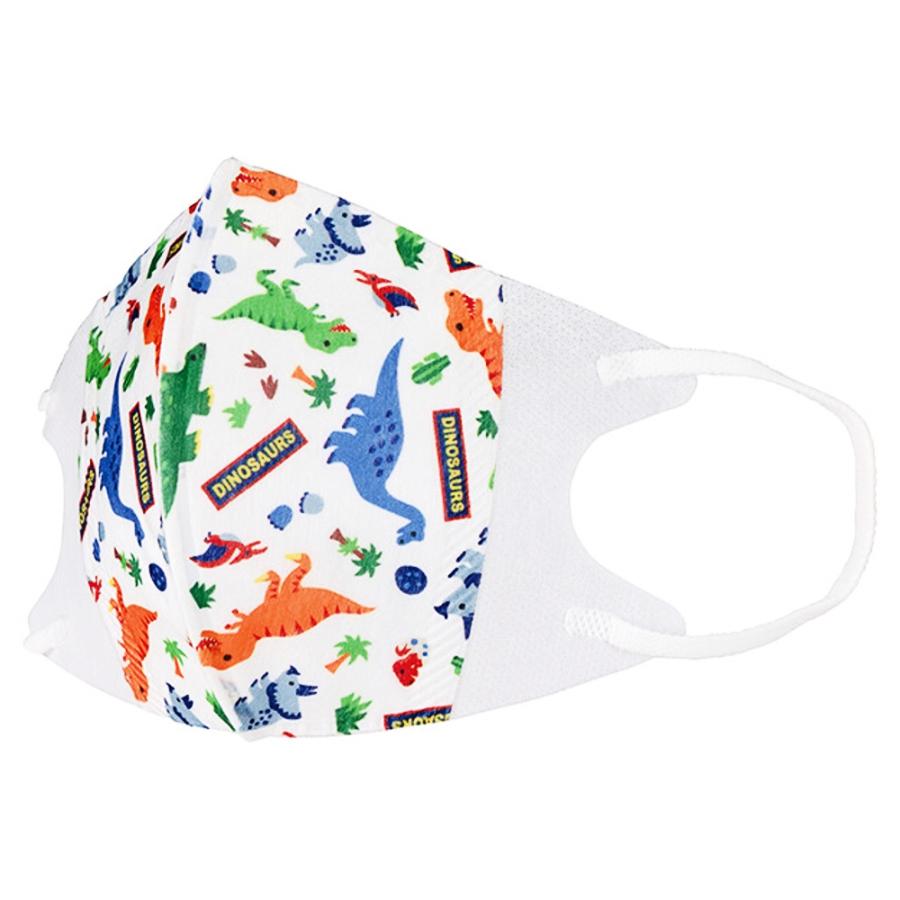ディノサウルス 恐竜 ダイナソー マスク 立体 子供用 こども用 7枚入り SKATER スケーター 不織布 三層構造 4才以上 サイズ12×10cm 個包装 62670-8-MSKS3N ◆メ | スケーター