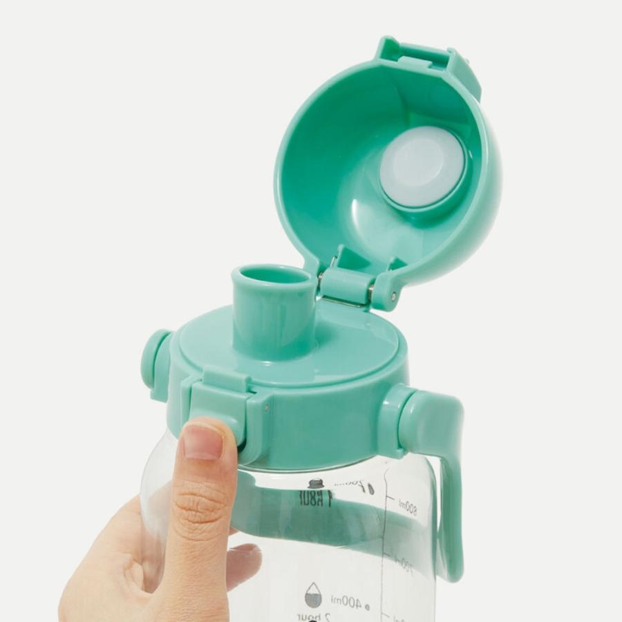 水筒 ミッキーマウス ドリンクマーカーボトル 1L SKATER 直飲み 水分補給 容量1000ml 透明 目盛り キャップロック 底カバー ハンドル付 640490-PDMK10 ◆宅 | スケーター | 01