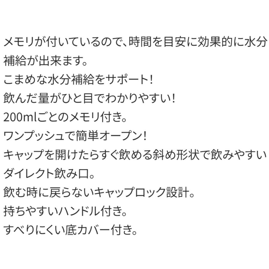 水筒 ミッキーマウス ドリンクマーカーボトル 1L SKATER 直飲み 水分補給 容量1000ml 透明 目盛り キャップロック 底カバー ハンドル付 640490-PDMK10 ◆宅 | スケーター | 02