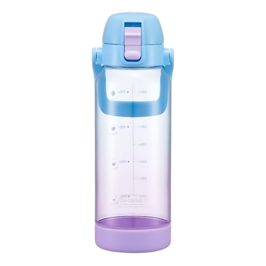 水筒 ドリンクマーカーボトル 1L ブルー＆ライラック SKATER  直飲み 水分補給 容量1000ml 透明 目盛り キャップロック 底カバー ハンドル付 647338-PDMK10 ◆宅 | スケーター