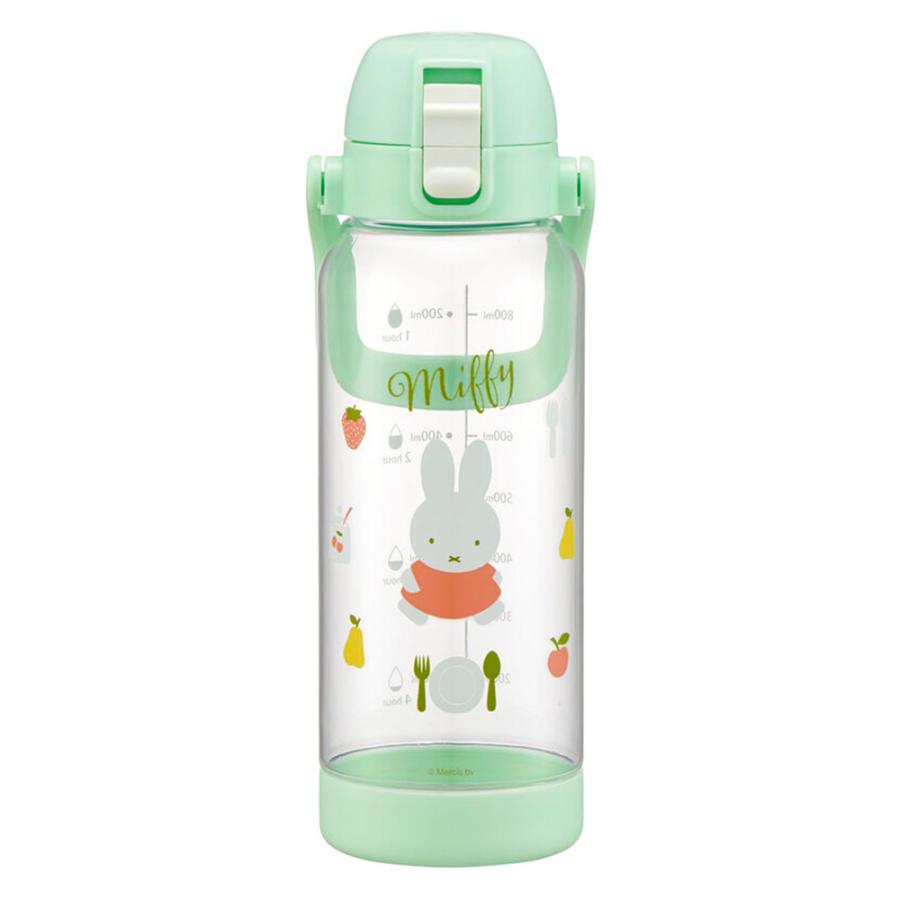 水筒 miffy ミッフィー ドリンクマーカーボトル 1L SKATER 直飲み 水分補給 容量1000ml 透明 目盛り キャップロック 底カバー ハンドル付 649073-PDMK10 ◆宅 | スケーター