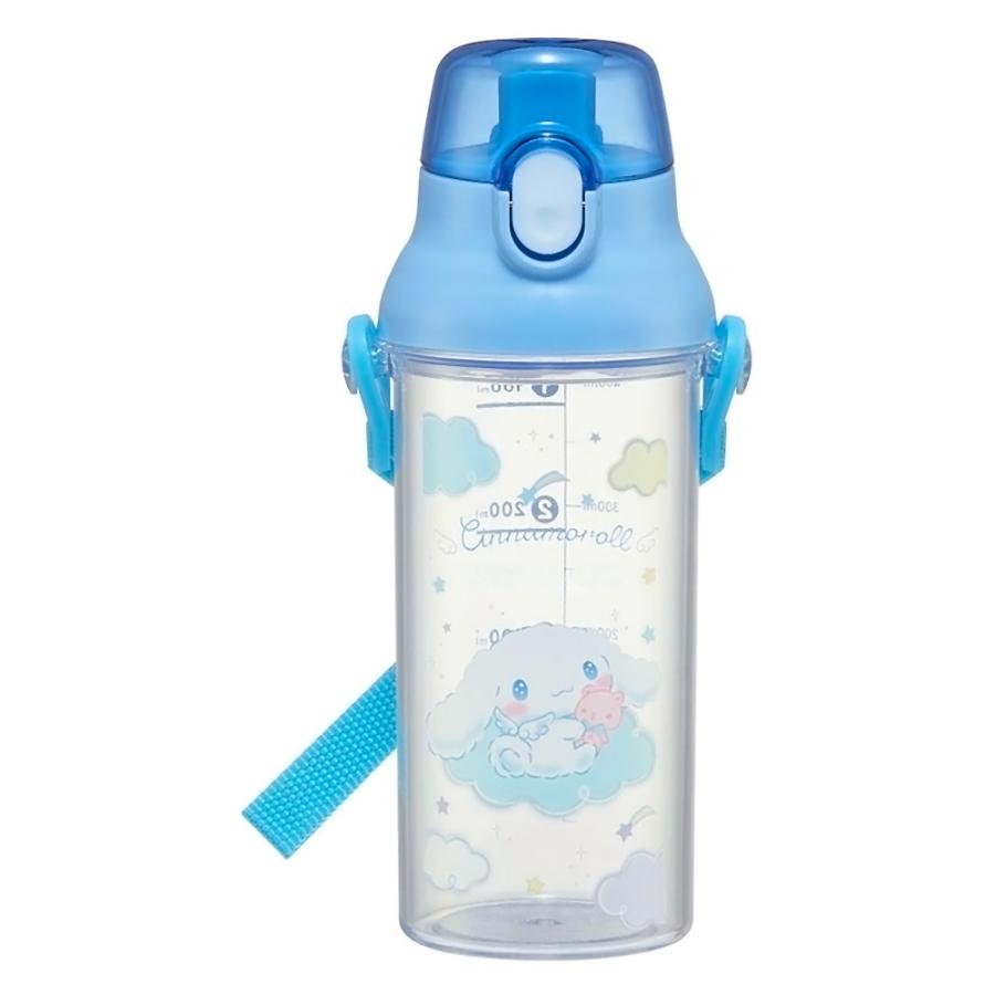 水筒 ドリンクマーカーボトル シナモロール 星空 SKATER  子供 容量480ml 透明 直飲み 食洗機対応 名前シール ショルダーベルト付き 653186-PSB5TRC ◆宅 | スケーター