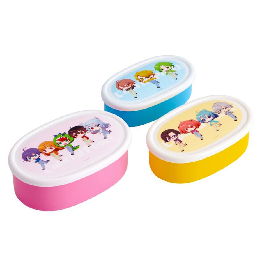 保存容器 シール容器 3Pセット カラフルピーチ からぴち SKATER 本体3色 フタ3柄 容量:L400ml M280ml S180ml 抗菌 電子レンジ対応 658013-SRS3SAG ◆宅 | スケーター