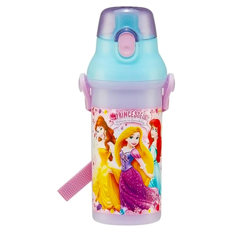 水筒 直飲みプラワンタッチボトル プリンセス 24 ディズニー SKATER 子供 キッズ ワンプッシュ式 容量480ml 食洗機対応 抗菌 超軽量 659898-PSB5SANAG ◆宅 | スケーター